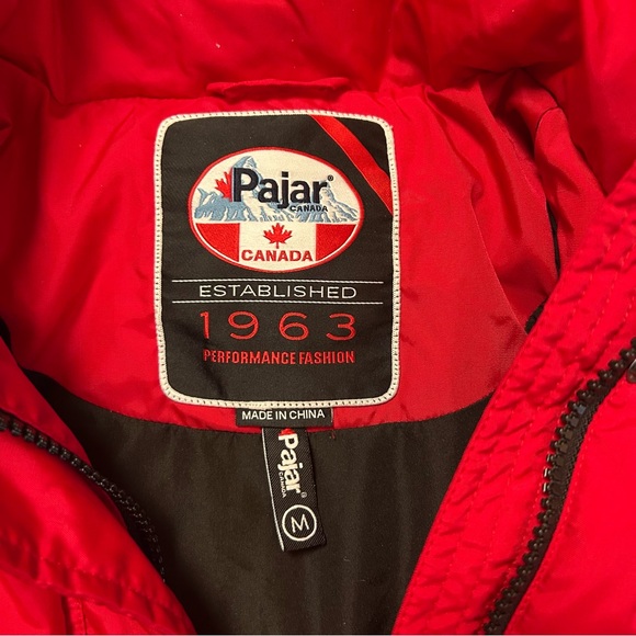 Pajar Canada Parka Jacket Women’s Performance Red Hooded Down Feather Sz M NOTE - Picture 3 of 11